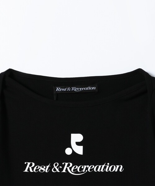 関税/送料込★Rest&Recreation★LOGO LIP NECK T-SHIRT Rest & Recreation] LOGO LIP NECK T-SHIRT - BLACK 正規品 韓国