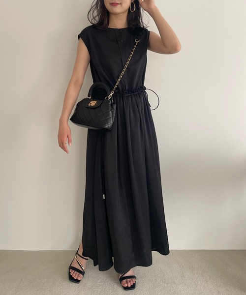 VIS（ビス） ワンピース ウエストリボンドッキングワンピース