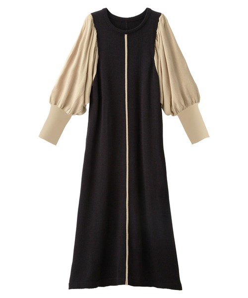 「RANAN」 ニットワンピース LL ブラック レディース_画像2