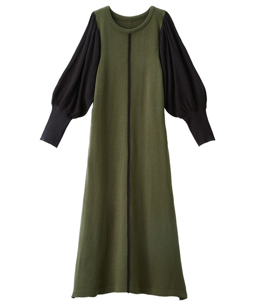 「RANAN」 ニットワンピース LL ブラック レディース_画像5