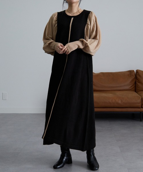 「RANAN」 ニットワンピース LL ブラック レディース_画像7