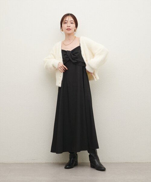 「natural couture」 ニットカーディガン FREE パープル レディース_画像6