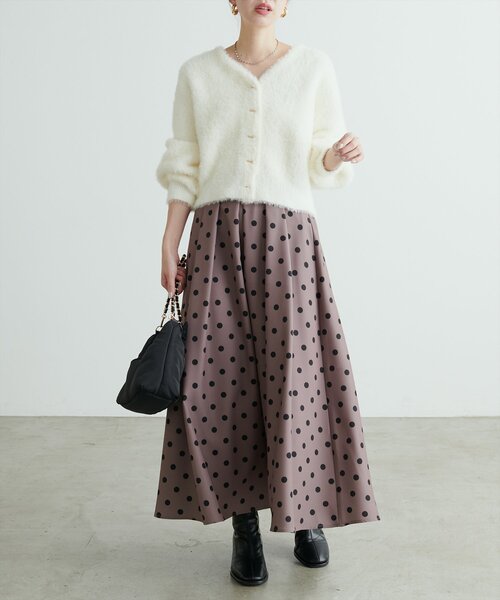 「natural couture」 ニットカーディガン FREE パープル レディース_画像9