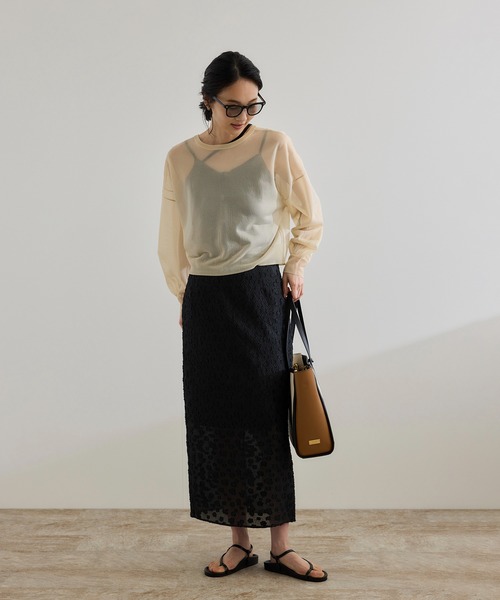 ROPE'（ロペ） スカート 夏 「洗える」「WEB・一部店舗限定」フラワー