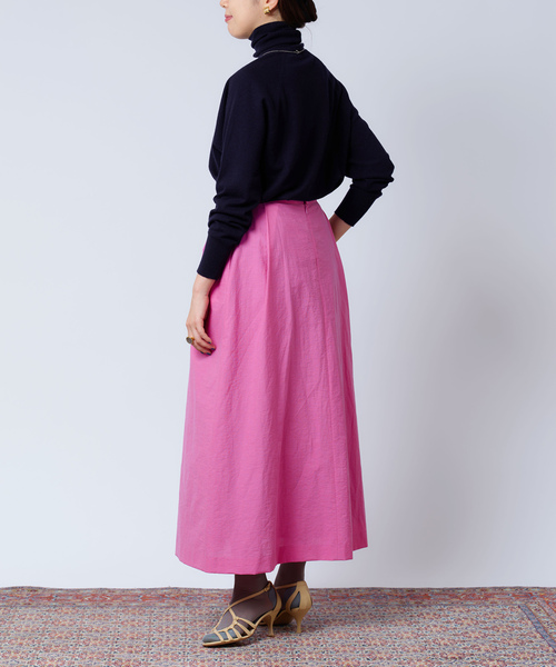 【orangetea】IENA LA BOUCLE ロングスカート 38 IENA LA BOUCLE」 ロングスカート 38 レッド レディース