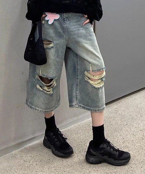 HALEY PESCA ワイドパンツ ハーフパンツ ジーンズ デニム デニムパンツ