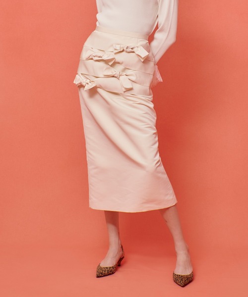 LOULOU WILLOUGHBY タフタハイウエストタックスカート リボン LOULOU WILLOUGHBY（ルルウィルビー） スカート 「LOULOU WILLOUGHBY
