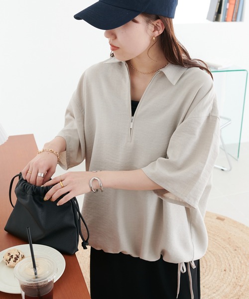 「DISCOAT」 半袖シャツ LARGE ライトグレー レディース