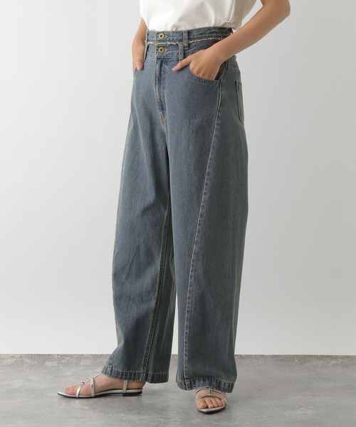 [LEPSIM] обработка Denim брюки MEDIUM оттенок голубого прочее женский 