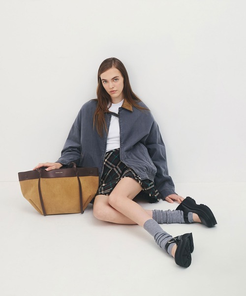 CHARLES & KEITH 青 スエード トートバッグ Calla カルラ ラージスエードトートバッグ - Sahara Sand