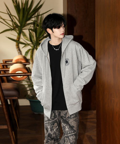 CONVERSE 「CONVERSE」 ジップアップパーカー MEDIUM ブラック