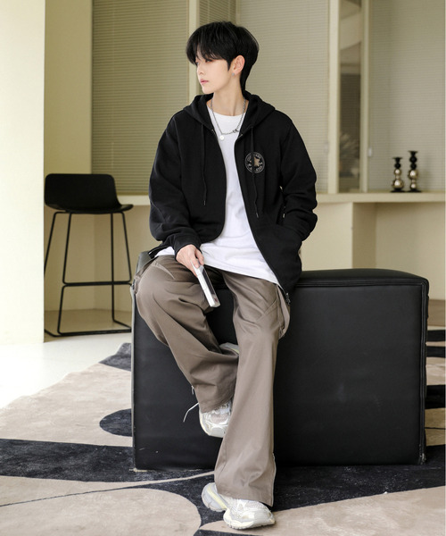 CONVERSE 「CONVERSE」 ジップアップパーカー MEDIUM ブラック