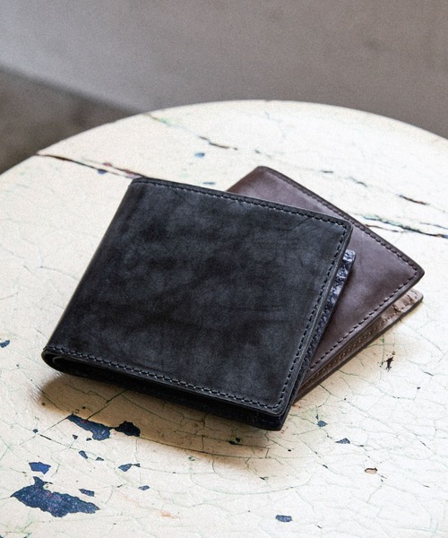 niko and…（ニコアンド） 二つ折り財布 財布 ワックス加工カウレザー
