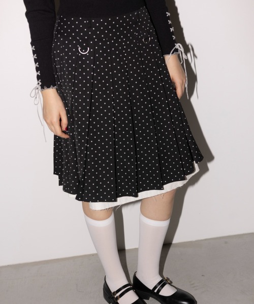 スカート layered medium pleats skirt / レイヤード風ミディスカート