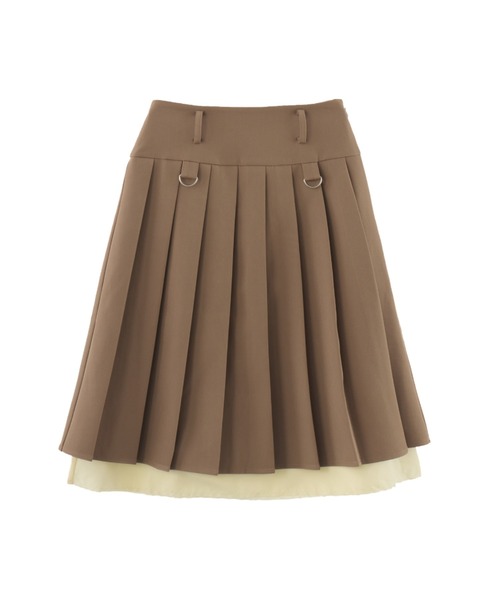 スカート layered medium pleats skirt / レイヤード風ミディスカート