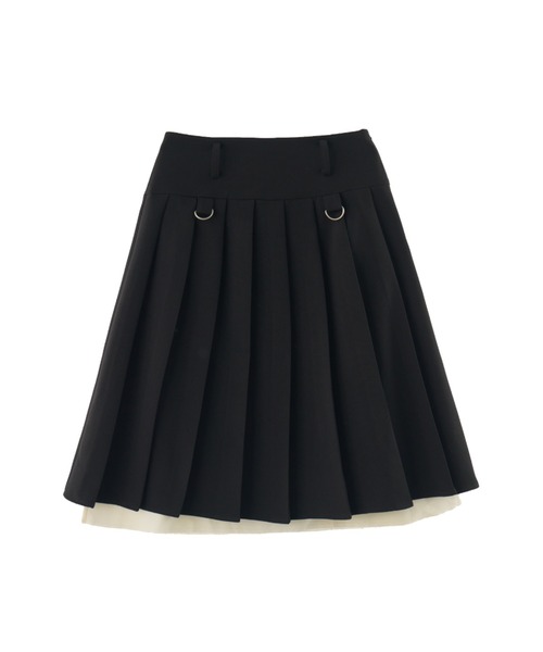 スカート layered medium pleats skirt / レイヤード風ミディスカート