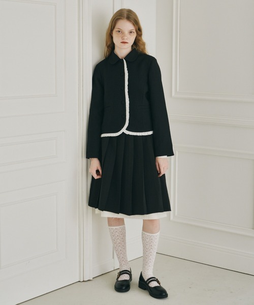 スカート layered medium pleats skirt / レイヤード風ミディスカート