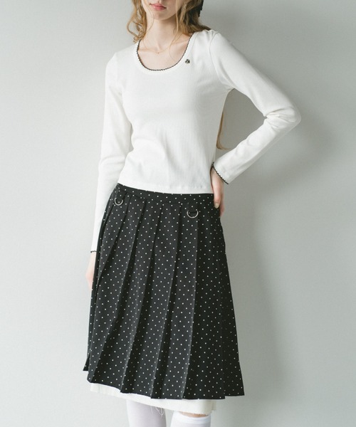 スカート layered medium pleats skirt / レイヤード風ミディスカート