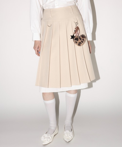スカート layered medium pleats skirt / レイヤード風ミディスカート