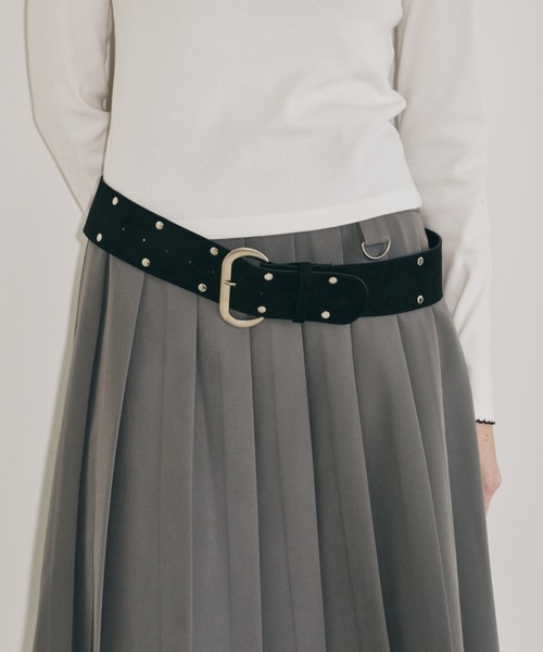 スカート layered medium pleats skirt / レイヤード風ミディスカート