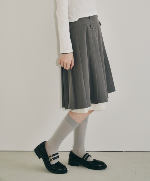 スカート layered medium pleats skirt / レイヤード風ミディスカート