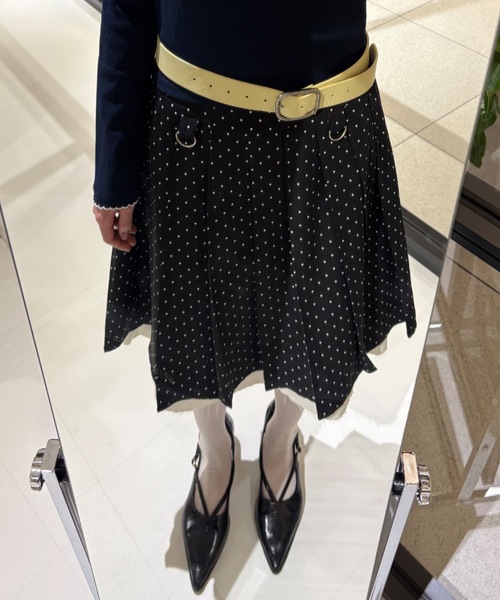 スカート layered medium pleats skirt / レイヤード風ミディスカート