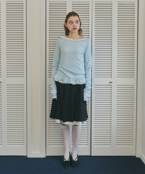 スカート layered medium pleats skirt / レイヤード風ミディスカート