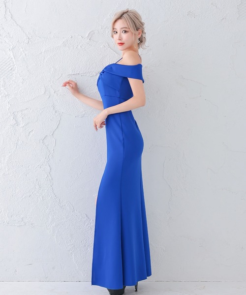最終値下げ【未使用】パーティドレス　カラードレス　キャバドレス　結婚式 Tika ドレス キャバドレス ワンカラーバストリボン肩あき