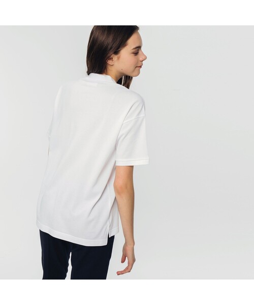 「LACOSTE」 半袖ポロシャツ 36 ネイビー レディース