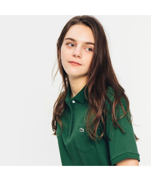 「LACOSTE」 半袖ポロシャツ 36 ネイビー レディース