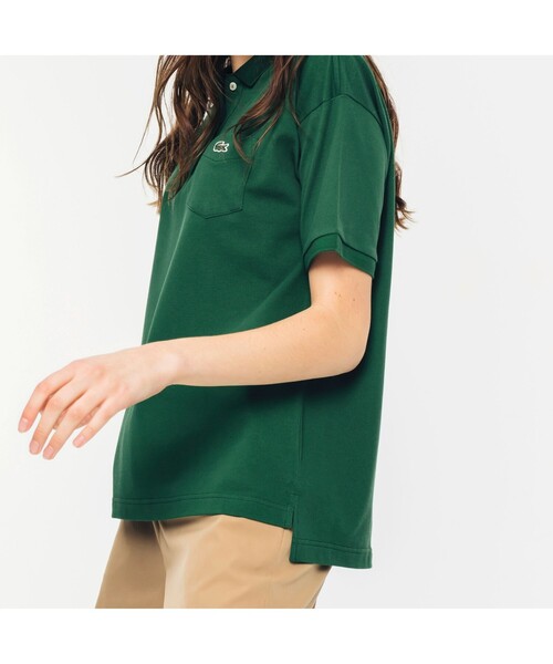 「LACOSTE」 半袖ポロシャツ 36 ネイビー レディース