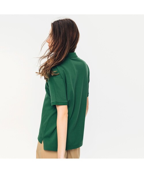 「LACOSTE」 半袖ポロシャツ 36 ネイビー レディース