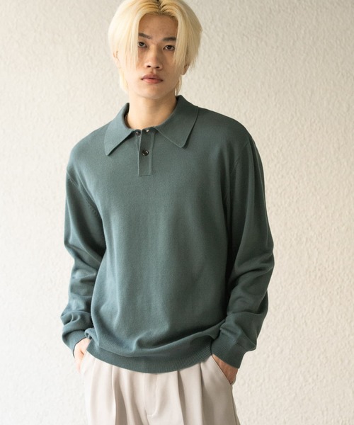 SENSE OF PLACE by URBAN RESEARCH 長袖ニット MEDIUM グリーン メンズ
