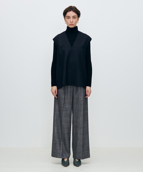 TOMORROWLAND collection ブラウス シャツ スーパーウールウィーブ V