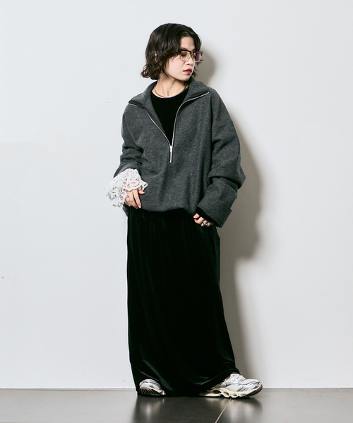 CITYSHOP（シティショップ） tシャツ FELTED WOOL HALF ZIP TOP
