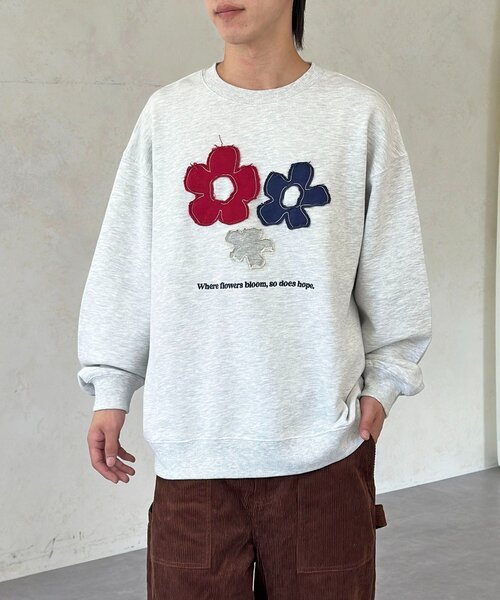 CPCM（シーピーシーエム） トレーナー スウェット フラワーパッチ