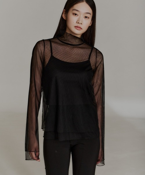 ANDRESD ブラウス シャツ チュールレイヤードトップス / tulle layered