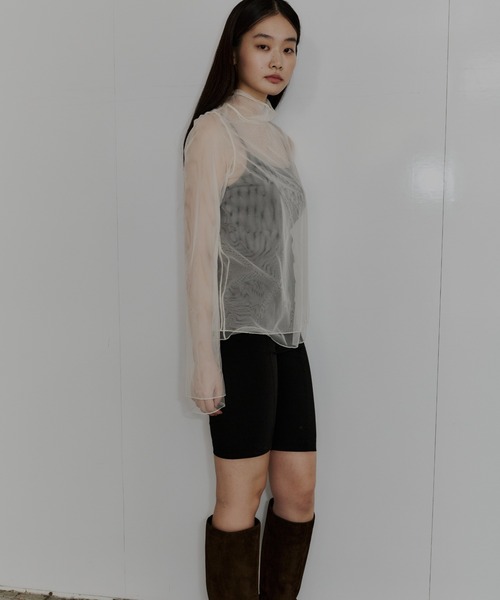 ANDRESD ブラウス シャツ チュールレイヤードトップス / tulle layered