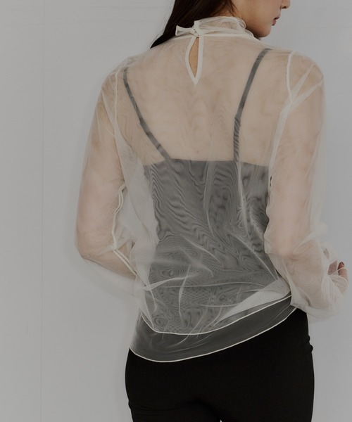 ANDRESD ブラウス シャツ チュールレイヤードトップス / tulle layered