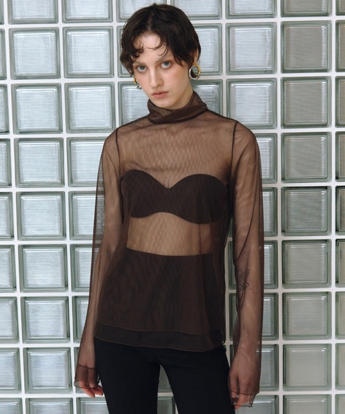 ANDRESD ブラウス シャツ チュールレイヤードトップス / tulle layered