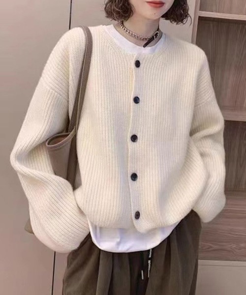 Sally Lunn カーディガン クルーネックニットカーディガン レディース