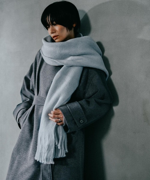 RATSラッツ ストール　マフラー RATS/ラッツ/GERMAN CROSS MUFFLER/ジャガードマフラー/BLACK