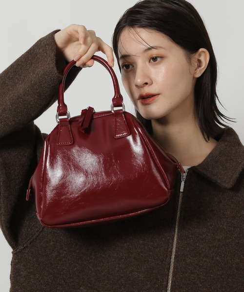 コッコフィオレ レッド ハンドバッグ ショルダーバッグ がま口 2WAY LAKOLE（ラコレ） ショルダーバッグ バッグ がま口風ミニ2WAY