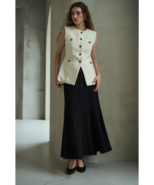Estella.K ベスト ジレ Mabel Vest2 クルーネックツイードベスト2