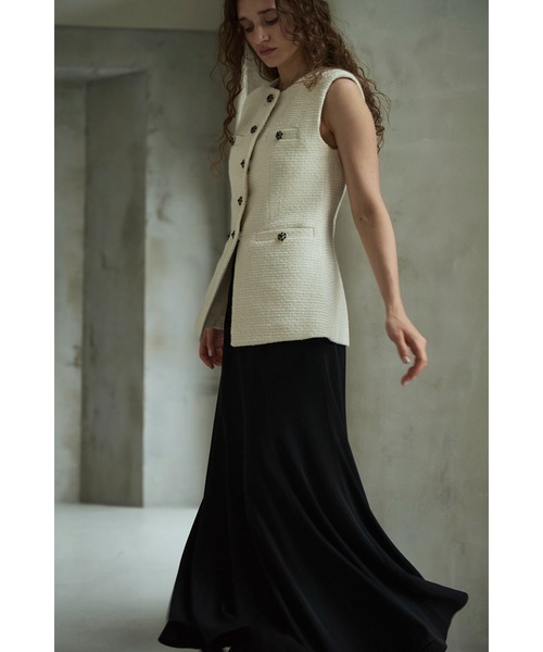Estella.K ベスト ジレ Mabel Vest2 クルーネックツイードベスト2