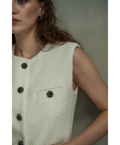 Estella.K ベスト ジレ Mabel Vest2 クルーネックツイードベスト2