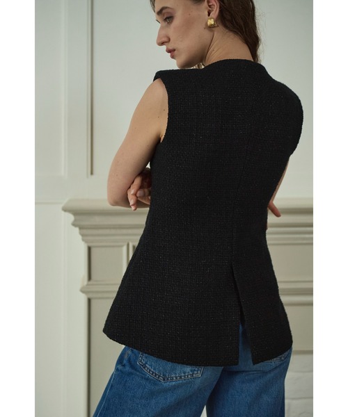 Estella.K ベスト ジレ Mabel Vest2 クルーネックツイードベスト2