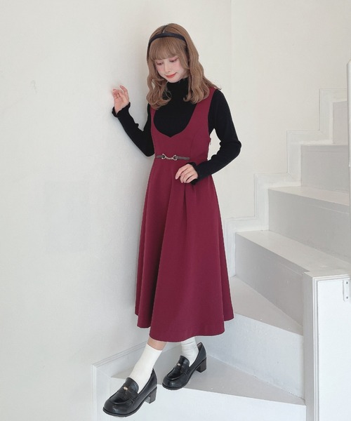 F i.n.t（フィント） ニット セーター 釦付きフリルリブタートル/fint