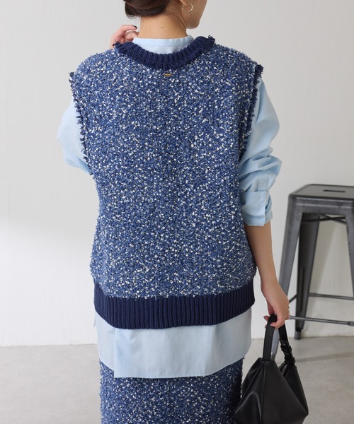 新品タグ付未使用❗️ツイード ニット ジレ ガリャルダガランテ2025SS今期 COLLAGE GALLARDAGALANTE（コラージュ ガリャルダガランテ） ベスト