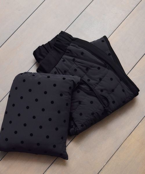 PICCIN PERLA パンツ フロッキードットダウンパンツ レディース